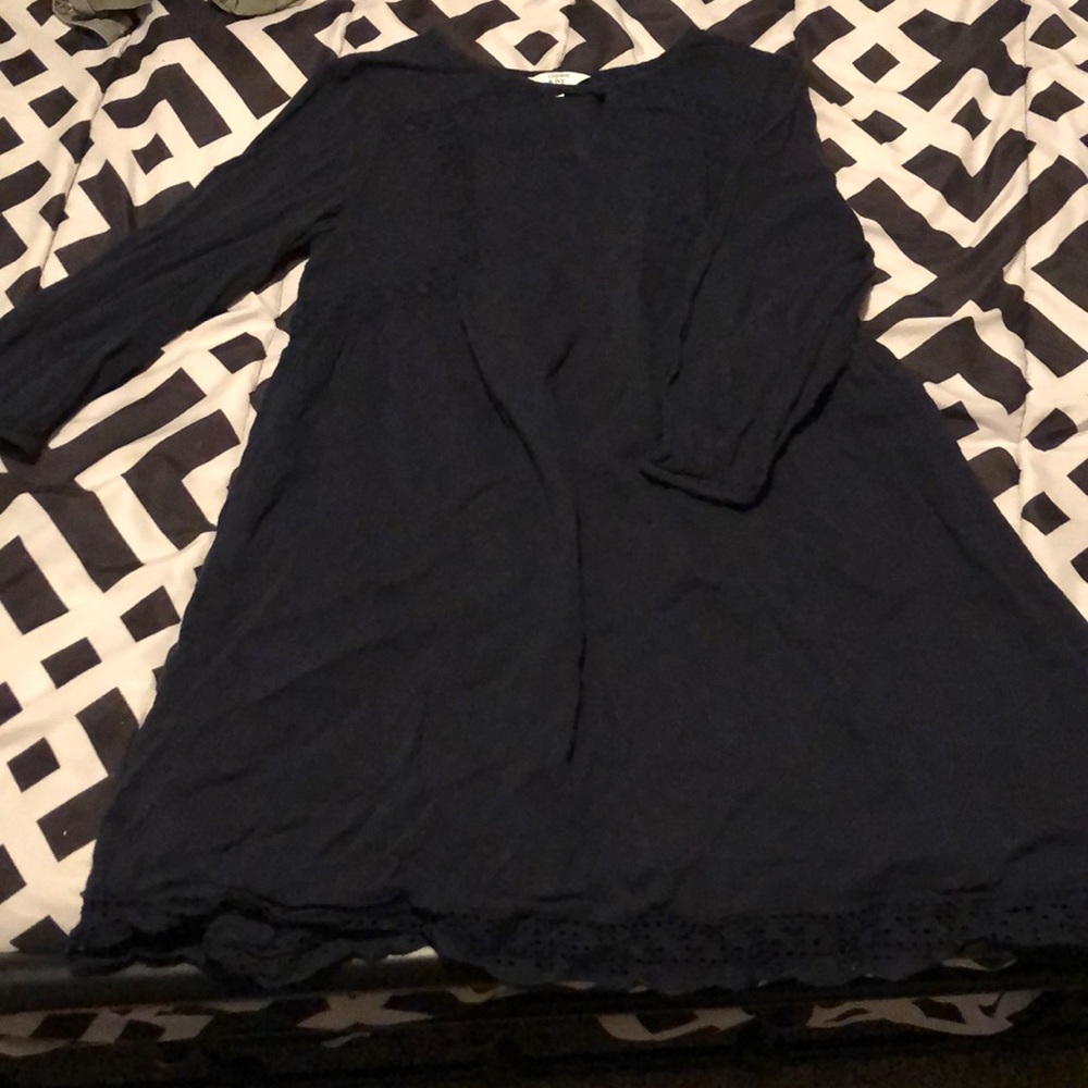 Navy Blue dress with stitching details